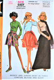 60s McCALLS 2196 FAB Day or Evening Dirndl Skirt Blouse and Scarf Pattern Three Skirt Lengths Mini Regular and Maxi Bust 38 Vintage Sewing Pattern UNCUT