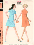 1960s MOD Dress Pattern McCALLS 2226 Seam Interest A Line Dress with Curved Insets Funnel Neckline Bust 38 Vintage Sewing Pattern FACTORY FOLDED