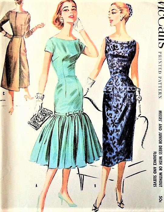 1950s BEAUTIFUL Strapless Evening Party Dress Pattern McCalls 5020