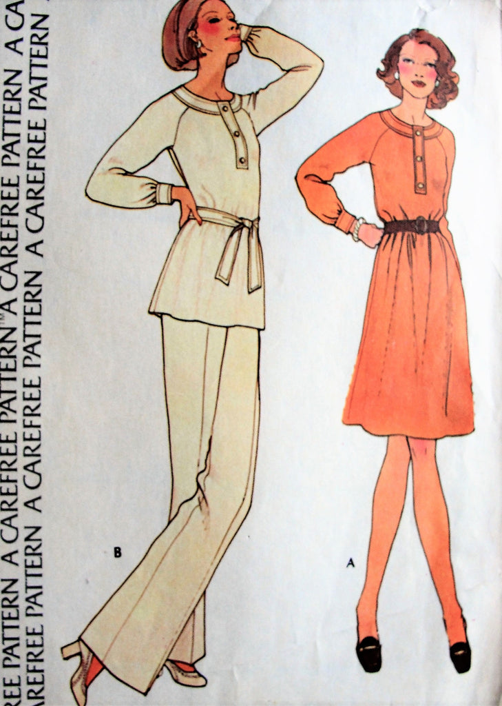 1970s STYLISH Dress or Tunic and Pants Pattern McCalls 3937 Fab Retro Style Bust 34 Vintage Sewing Pattern