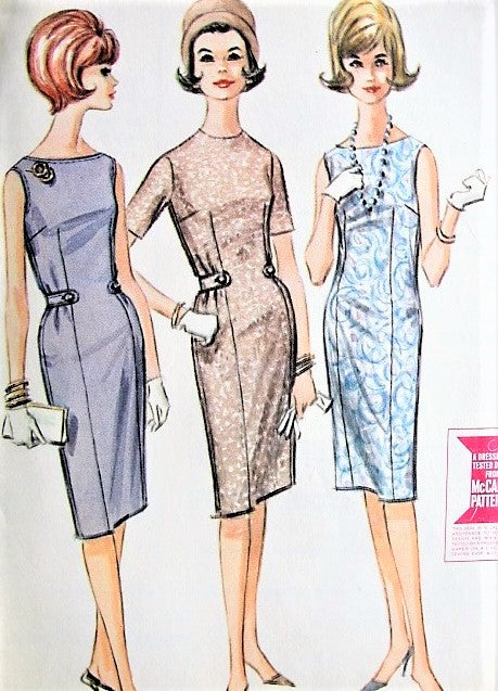 1960s Easy to Sew Sheath Dress McCalls 6803 Wiggle Sleeveless Dress Bust 34 Vintage Sewing Pattern
