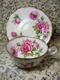 CHARMING Vintage Teacup and Saucer Royal Standard English Bone China Lush Pink Roses Orleans Rose Vintage Cup and Saucer Tea Time China Collectible Cups and Saucers