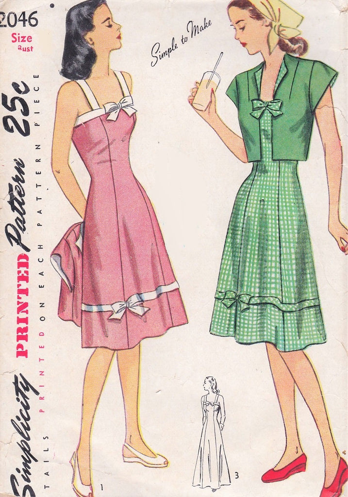 1950s LOVELY Party Dress and Jacket Pattern BUTTERICK 6459 Susie Stephens  Design Wing Collar Jacket, Flattering Horseshoe Neckline Dress Bust 29  Vintage Sewing Pattern