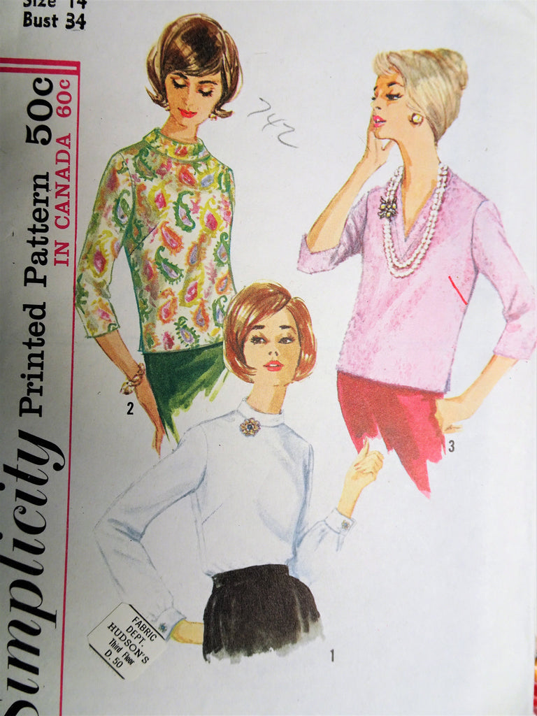 1960s Simplicity 3613 Vintage Sewing Pattern Girls Shirtwaist Blouse, Shirt  Size 10 