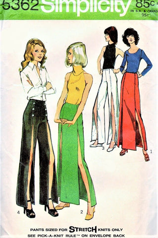 FAB 70s Wrap and Tie Pants Pattern SIMPLICITY 5312 Palazzo Pants,Wrap – A  Vintage shop