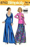 1970s EVENING Pants and Top Pattern SIMPLICITY 5743 Fab Palazzo Pants Wide Leg Pants, Ruffled Overblouse or Turtleneck Top Bust 39 Vintage Sewing Pattern FACTORY FOLDED