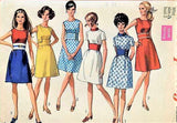 MOD 1960s Midriff Dress Pattern SIMPLICITY 8087 Five Versions Versatile Dress Bust 36 Vintage Sewing Pattern UNCUT