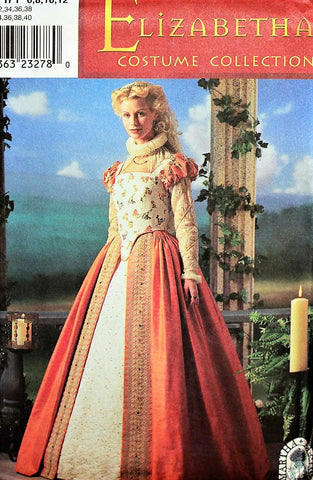 Romantic Elizabethan Gown Costume Sewing Pattern Simplicity 8881 Shakespeare In Love Hollywood Film Size 6-12, UNCUT OOP Rare Collectible