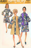 RETRO 70s Simplicity 9081 Vintage Pattern Vest in Two Lengths, Dress, Sash and Tie Bust 31 Vintage Sewing Pattern UNCUT