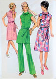 70s RETRO Belted Dress, Tunic and Pants SIMPLICITY 9329 Bust 41 Vintage Sewing Pattern UNCUT