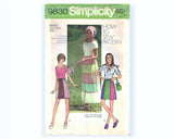 19 70s SIMPLICITY 9830 How to Sew Pattern Mini or Maxi Skirt , Sun Bonnet and Pouch Bag sz 12/14  Vintage Sewing Pattern Uncut