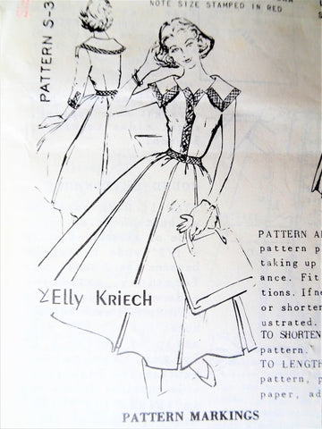 1940s McCALL Pattern 7019 Cocktail Dinner Dress Striking Swallow Tail Back  Peplum Totally Glam Film Noir Style Bust 32 Vintage Sewing Pattern