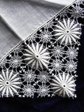 Vintage BRIDAL WEDDING Handkerchief Irish Linen WIDE Lace Austrian Hankie Special Bridal Hanky